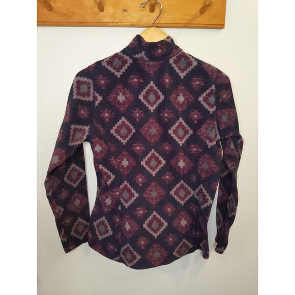 EDDIE BAUER Women's Geometric Print Quarter Zip Fleece Pullover Size M Outdoor - Picture 2 of 9